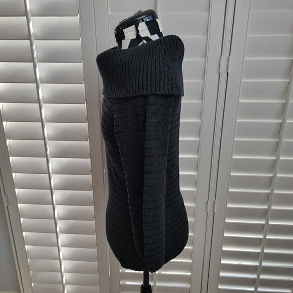 WHITE HOUSE BLACK MARKET BLACK STRIPED RIBBED KNIT COWL NECK SWEATER, SIZE S - Picture 5 of 11